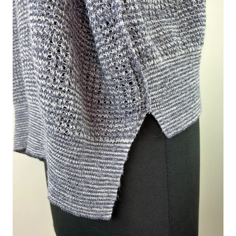 Free People Blue Chunky Knit Long Sleeve Dolman Hi-Low Relaxed Sweater S Small